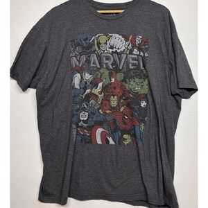 MEN'S MARVEL T-SHIRT / SHORT SLEEVE / GRAY / 3XL / HULK,SPIDERMAN,IRONMAN & MORE
